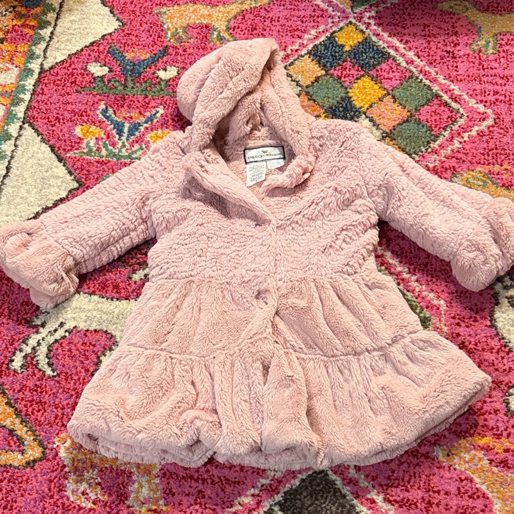 Pink American Widgeon Faux fur coat size 2